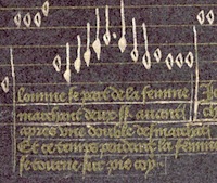 Detail of leaf of Les Basses danses de Marguerite d'Autriche. Please click on link below to view and resize complete image.